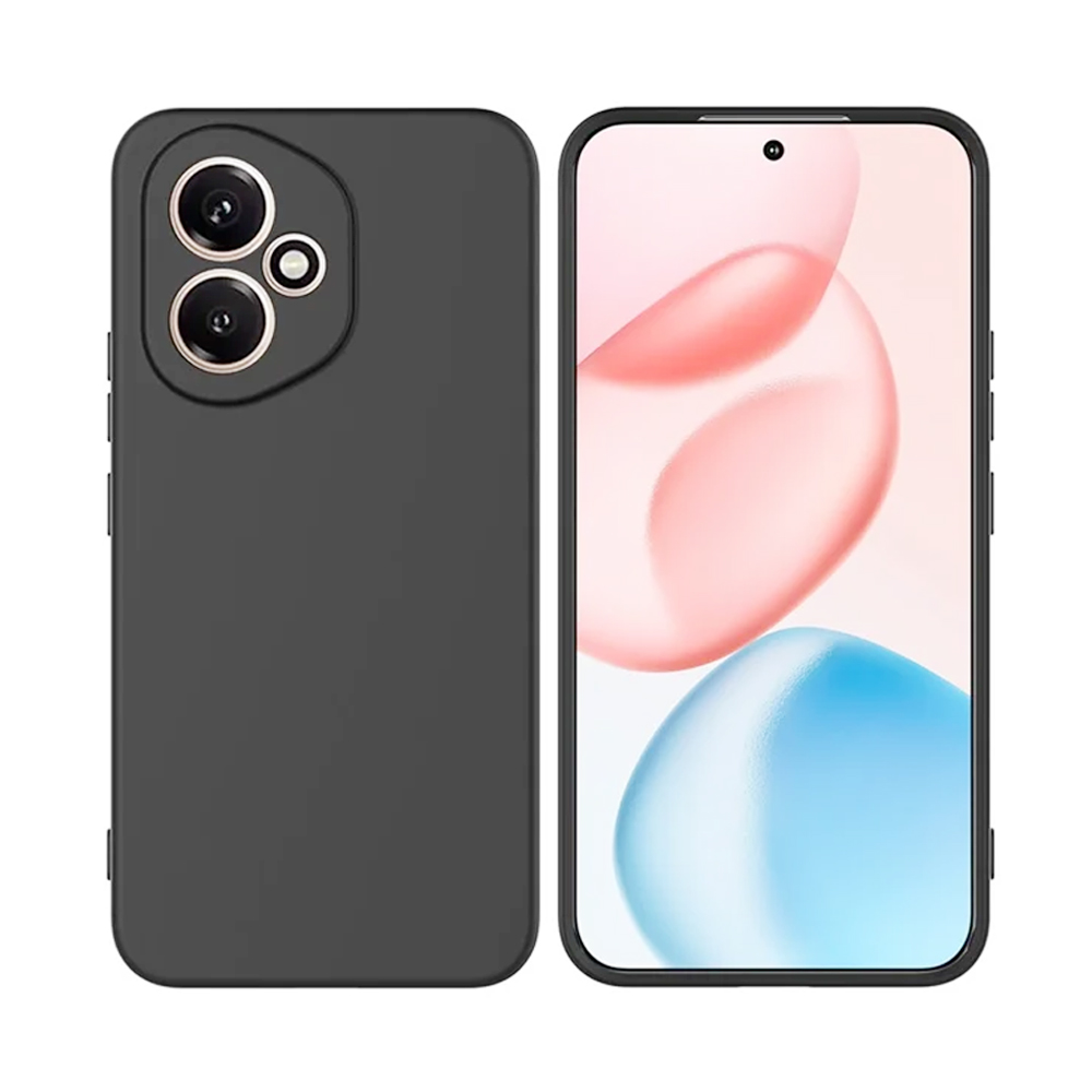 Honor 400 5G Silicone Microfiber 360° Camera Protection Bump Back Cover - Black