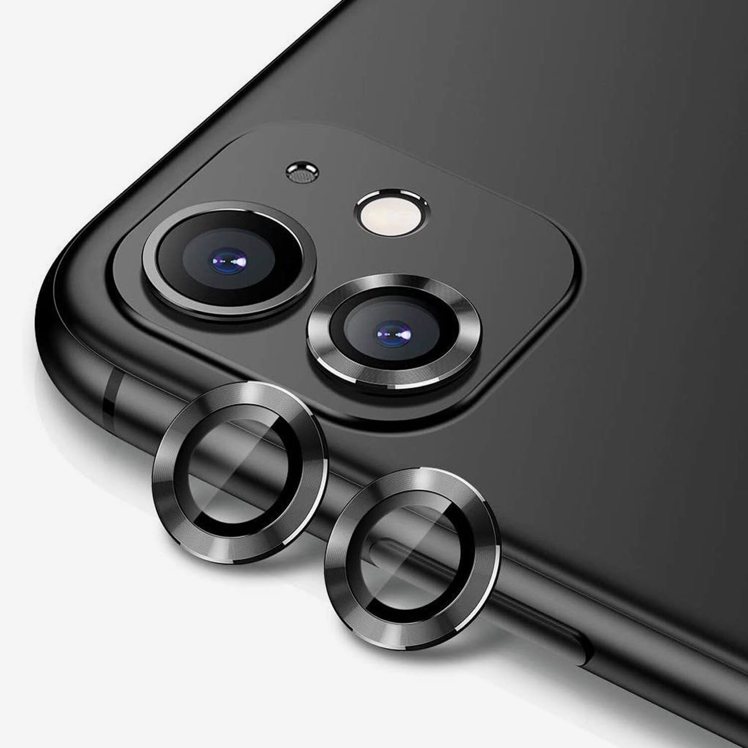 iPhone 12 Mini Black Individual Metal Ring Camera Lens Protector 