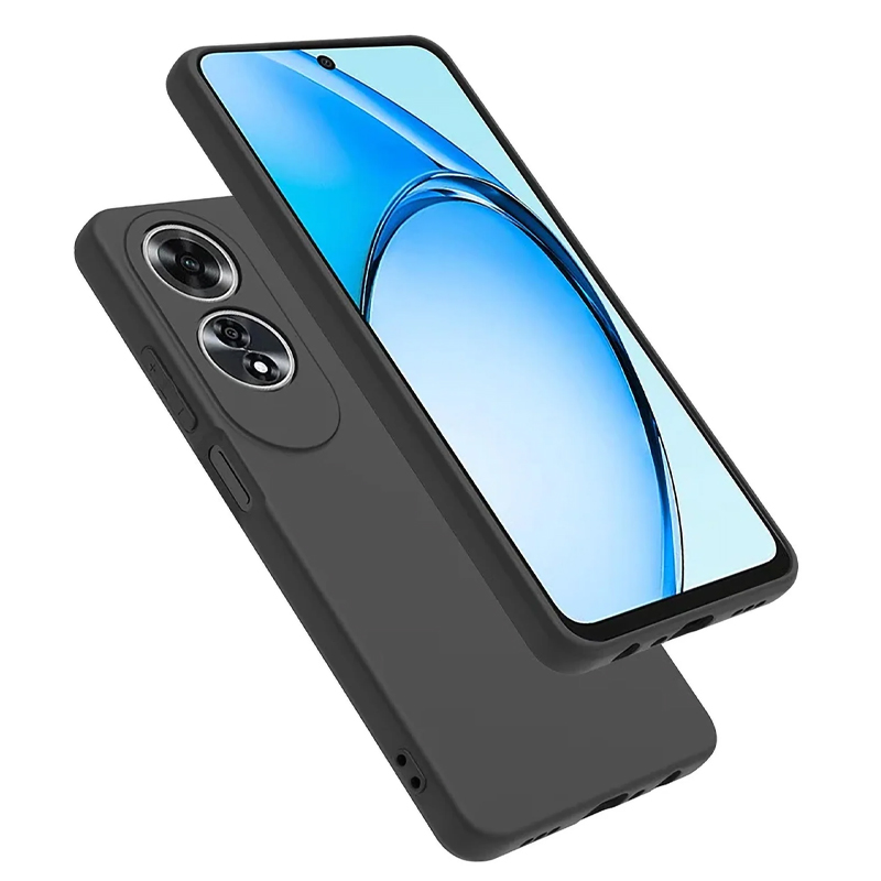 Oppo A60 4G Black Silicone Camera Protective Flexible Back Cover 