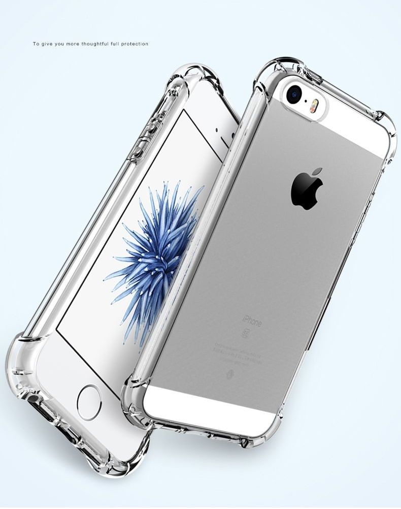 iPhone 5 / 5S / SE Clear Transparent Soft Shockproof Crystal TPU Back Cover 