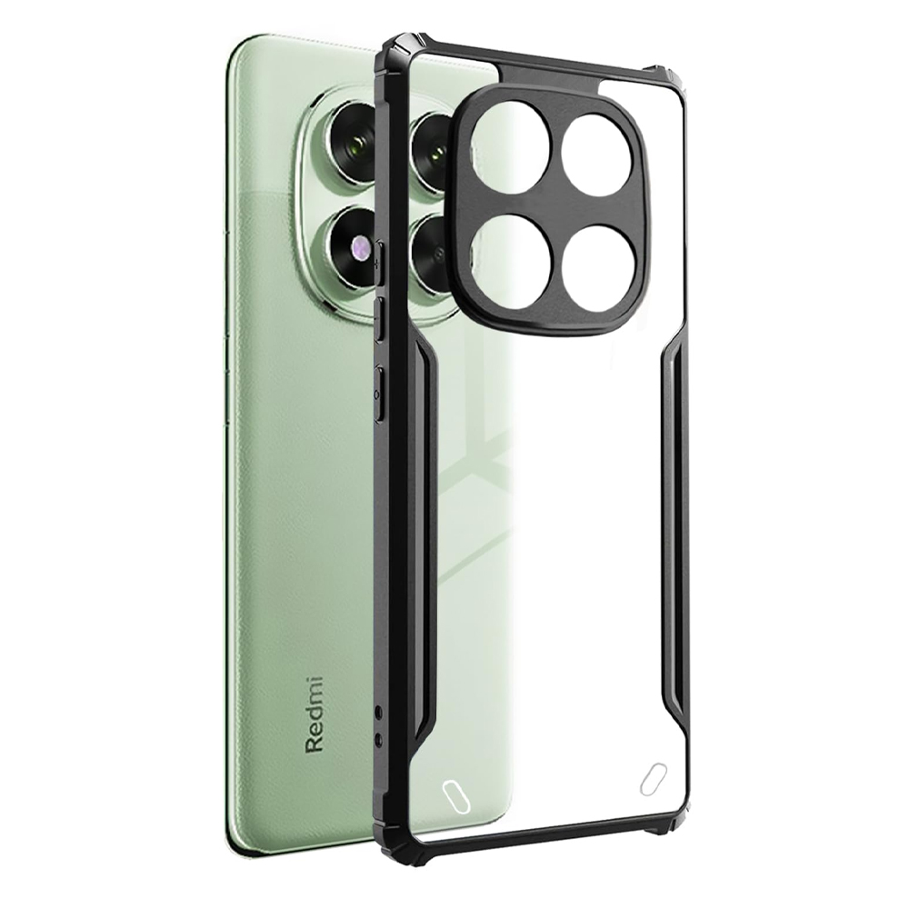 Redmi Note 14 Pro 5G Clear Hybrid Bumper Case - Black