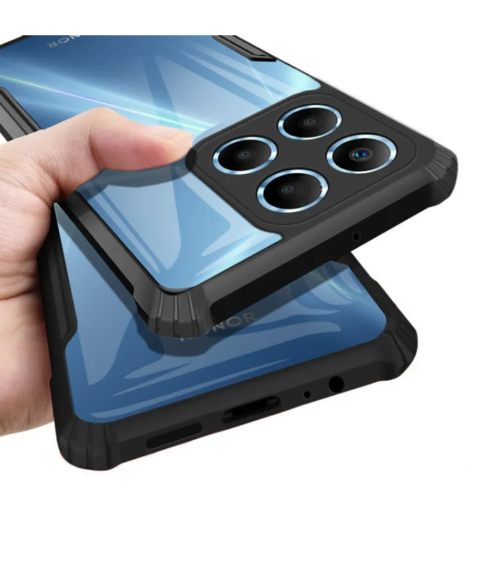 Honor X8a Shockproof Clear Hard Case - Black
