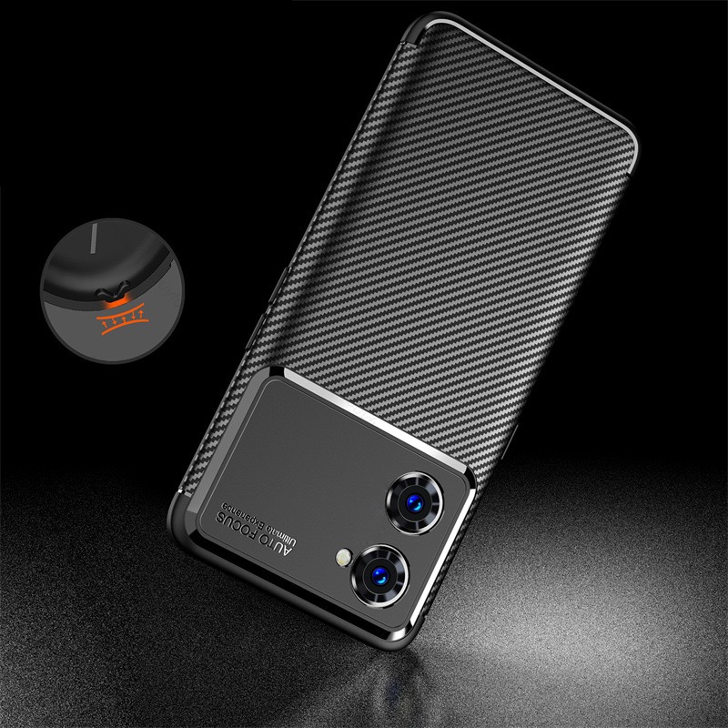 Realme 10 4G Carbon Fiber TPU Anti-Scratch Case - Black