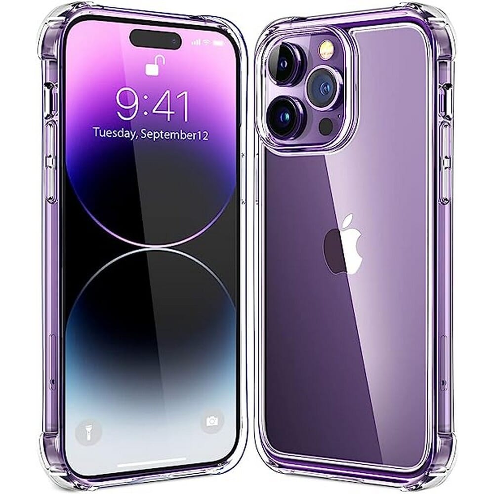 iPhone 13 / 14 Pro Max Crystal Hard Scratch-Resistant Back Cover With Reinforced Corners 
