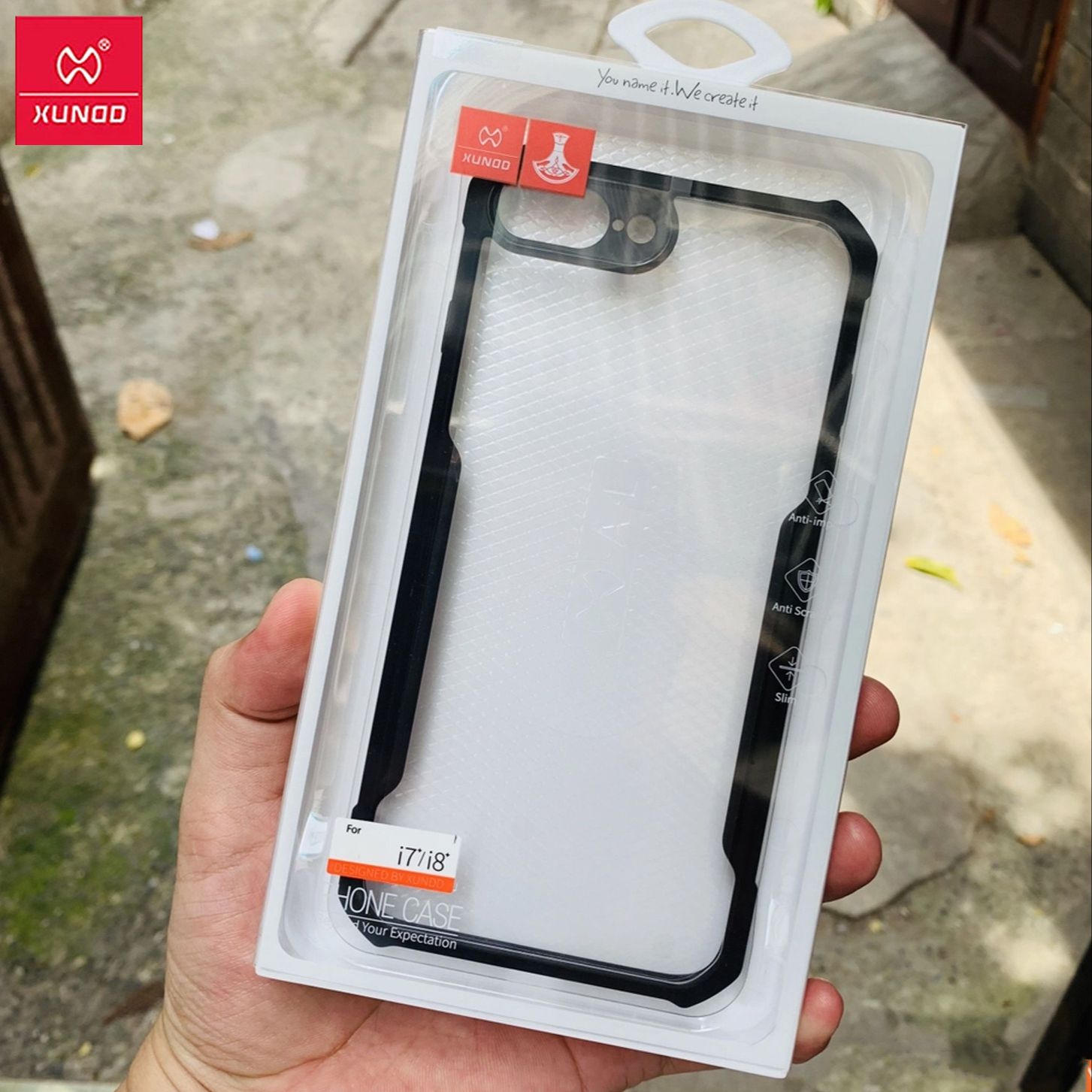 iPhone 7 Plus 8 Plus Xundd Shockproof Transparent PC TPU Bumper Back Cover - Black