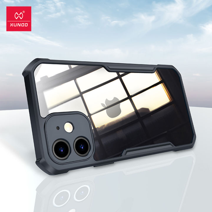 iPhone 11 Xundd Shockproof Transparent PC TPU Bumper Back Cover - Black