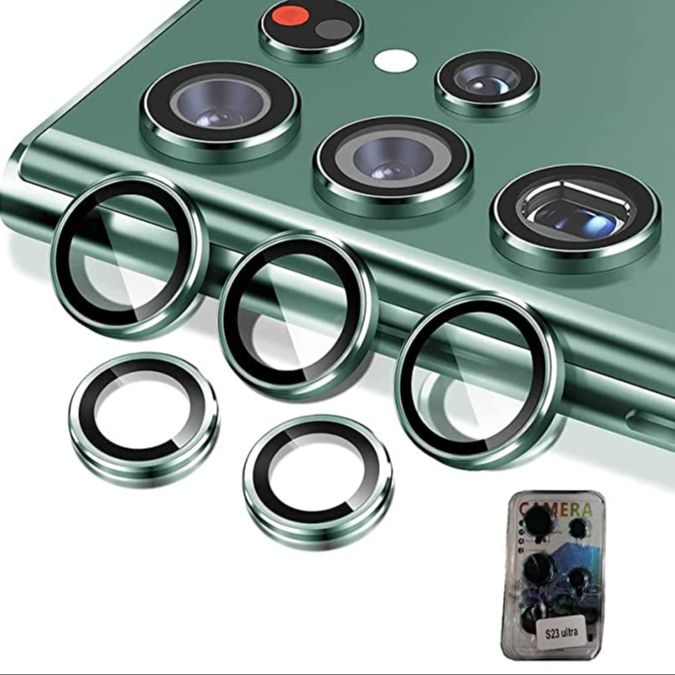 Samsung Galaxy S23 Ultra Green Individual Metal Ring Camera Lens Protector - Green