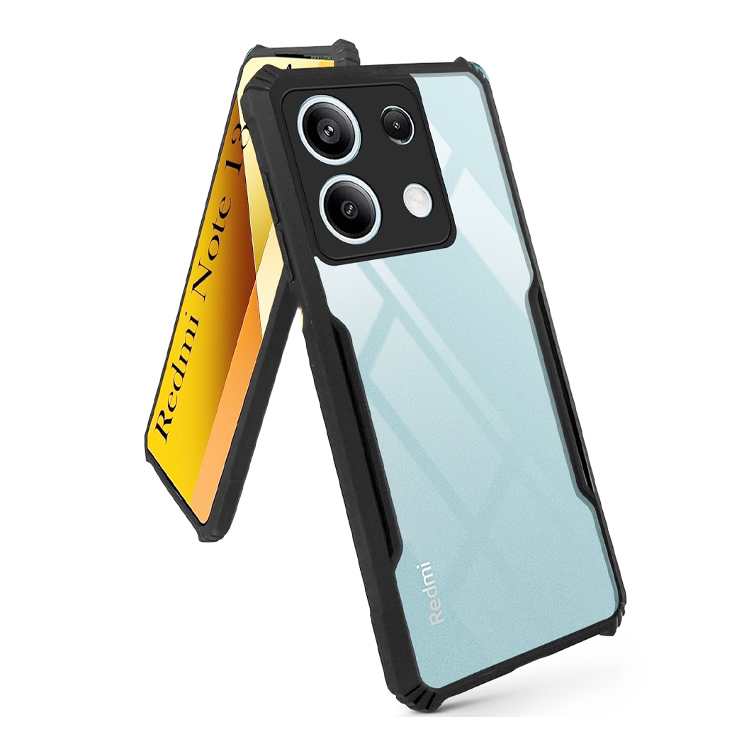 Redmi Note 13 4G Transparent Bumper Back Cover With 360° Protection - Black