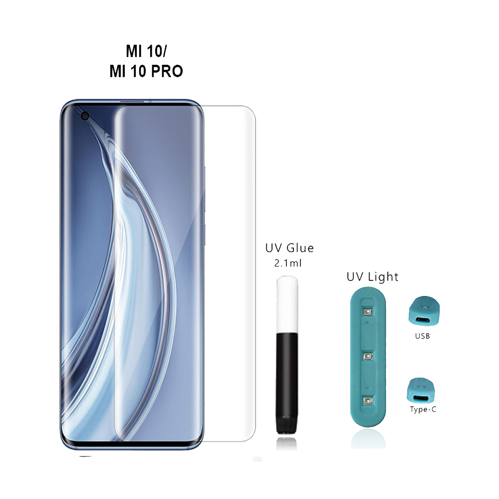 Xiaomi Mi 10 / 10 Pro UV Full Glue Curved Clear Tempered Glass Protector
