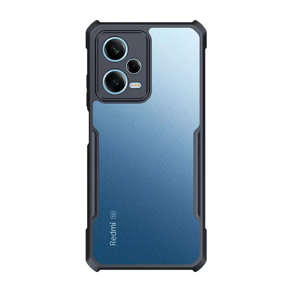Redmi Note 12 Pro Xundd Shockproof Transparent PC TPU Bumper Back Cover - Black