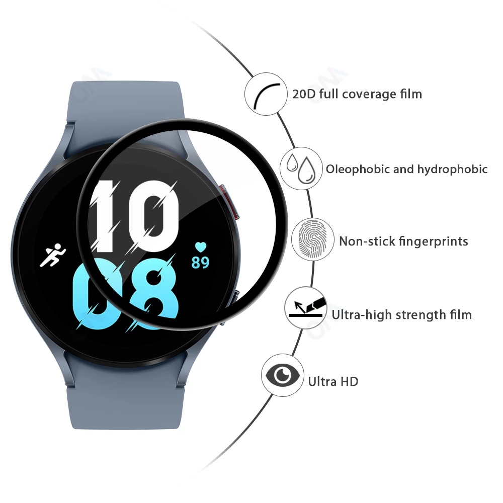 Galaxy Watch 5 Pro 45mm 2Pc PMMA Full Coverage Screen Protector - Black