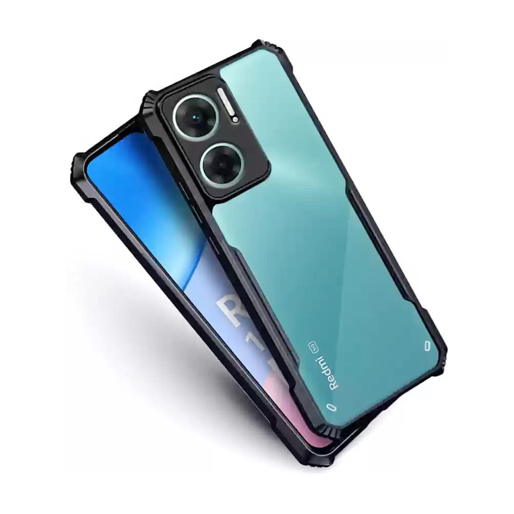Redmi 11 Prime 5G Bumper Hard Transparent Shockproof TPU Back Cover - Black 