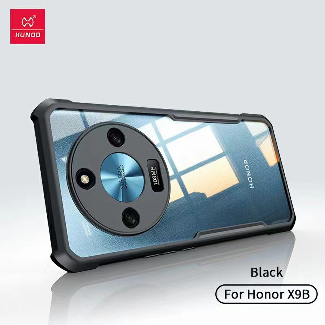 Honor X9B 5G Xundd Clear Shockproof PC + TPU Bumper Case - Black