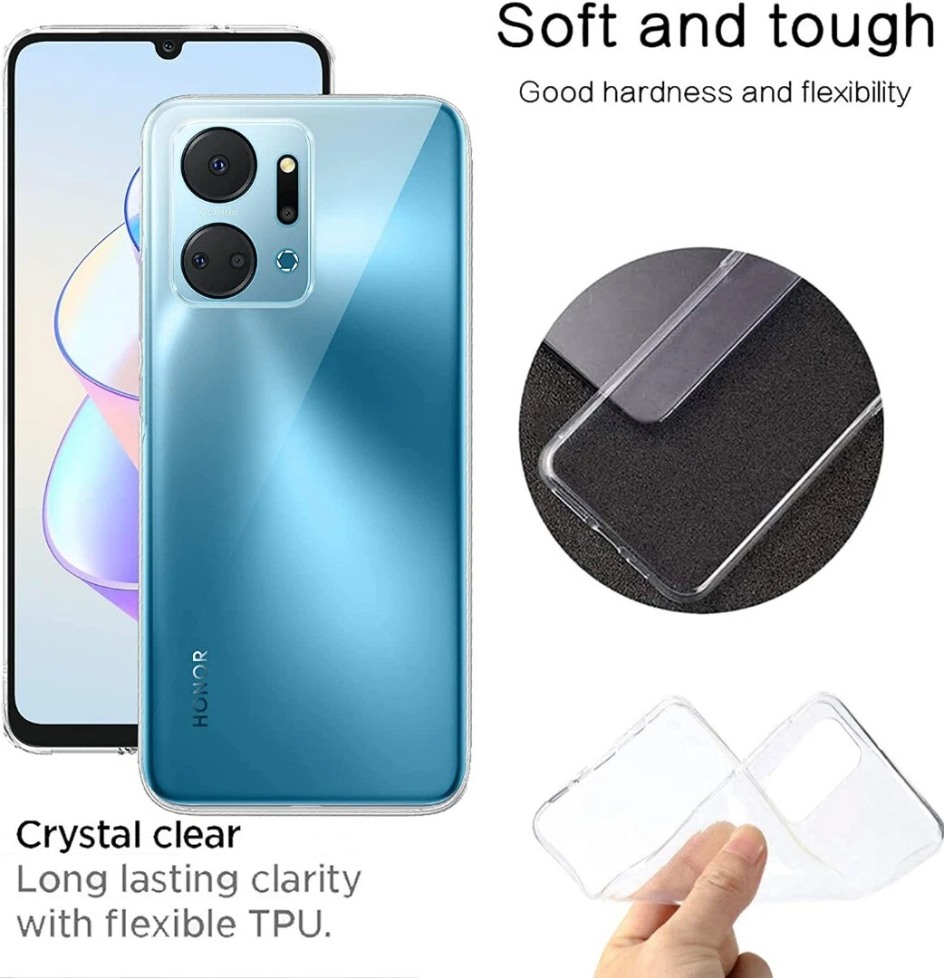 Honor X7A Slim Clear TPU Silicone Shockproof Armor Back Cover - Clear