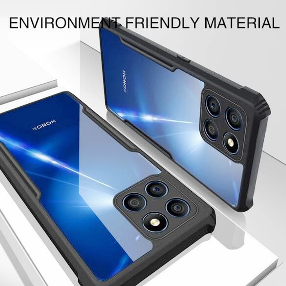 Honor X6 4G Bumper Hard Transparent Shockproof TPU Back Cover - Black