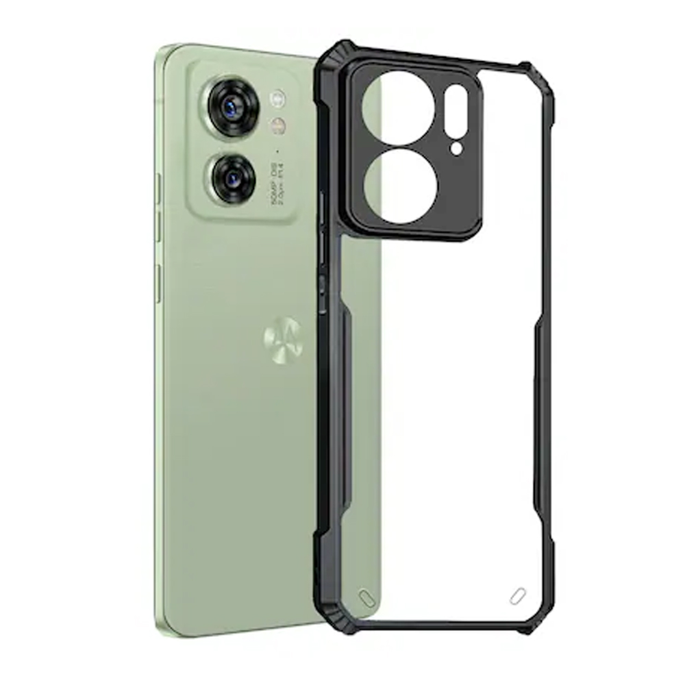 Motorola Moto Edge 40 5G Clear Hybrid Back Bumper Case - Black