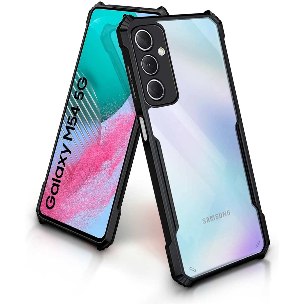 Samsung Galaxy M54 5G Hybrid PC + TPU Shockproof Bumper Case - Black