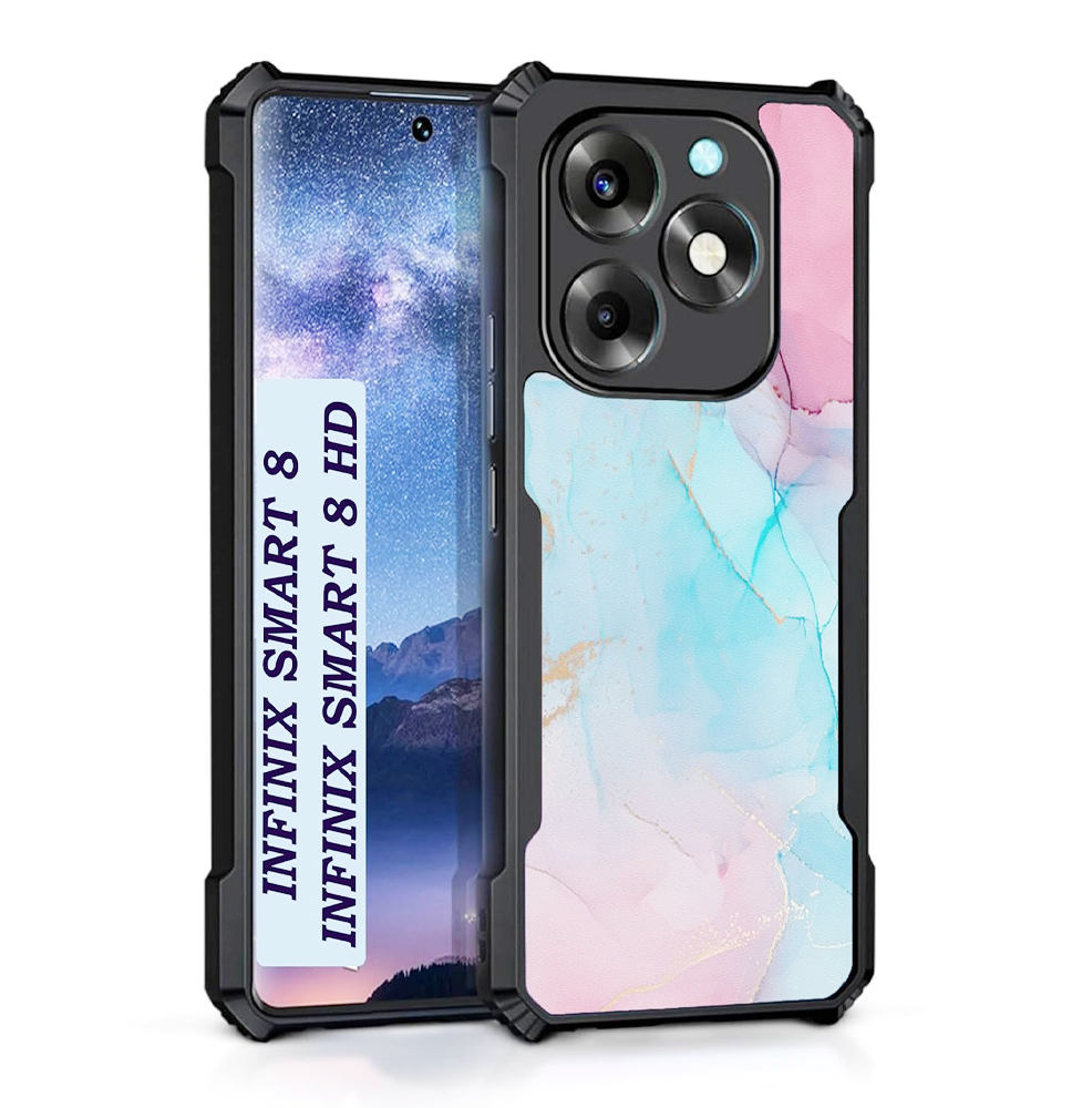 Infinix Smart 8/Spark 20/Hot 40i Clear Hybrid Bumper Case – Black TPU+PC