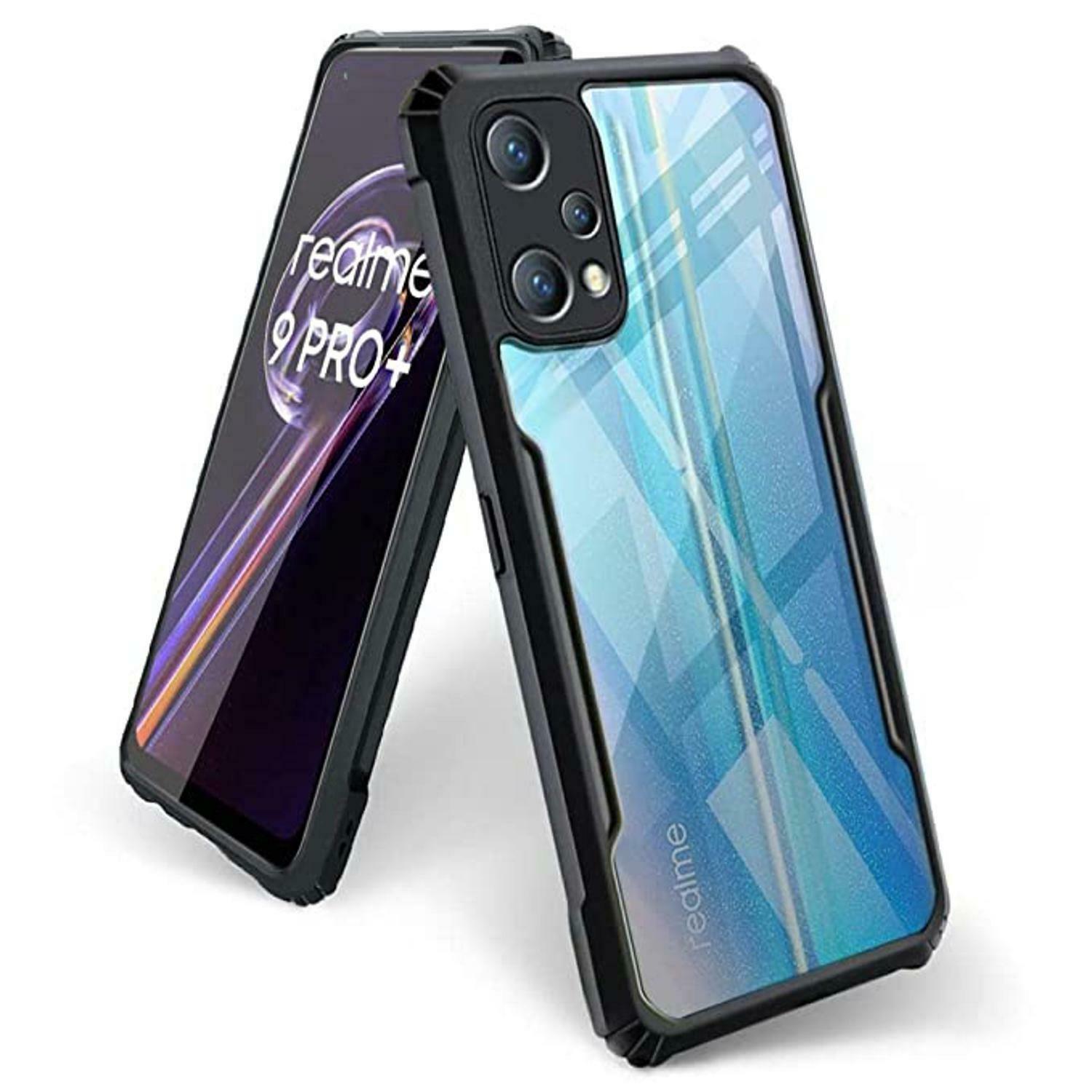 Realme 9 / 9 Pro Plus Clear Hybrid Back Case - Black (Universal)