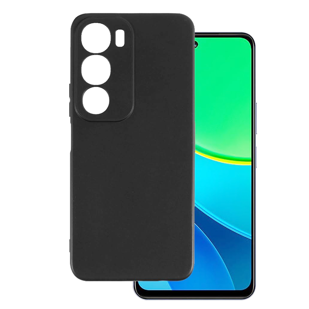 Vivo Y19S Black Silicone Camera Protective Flexible Back Cover - Black