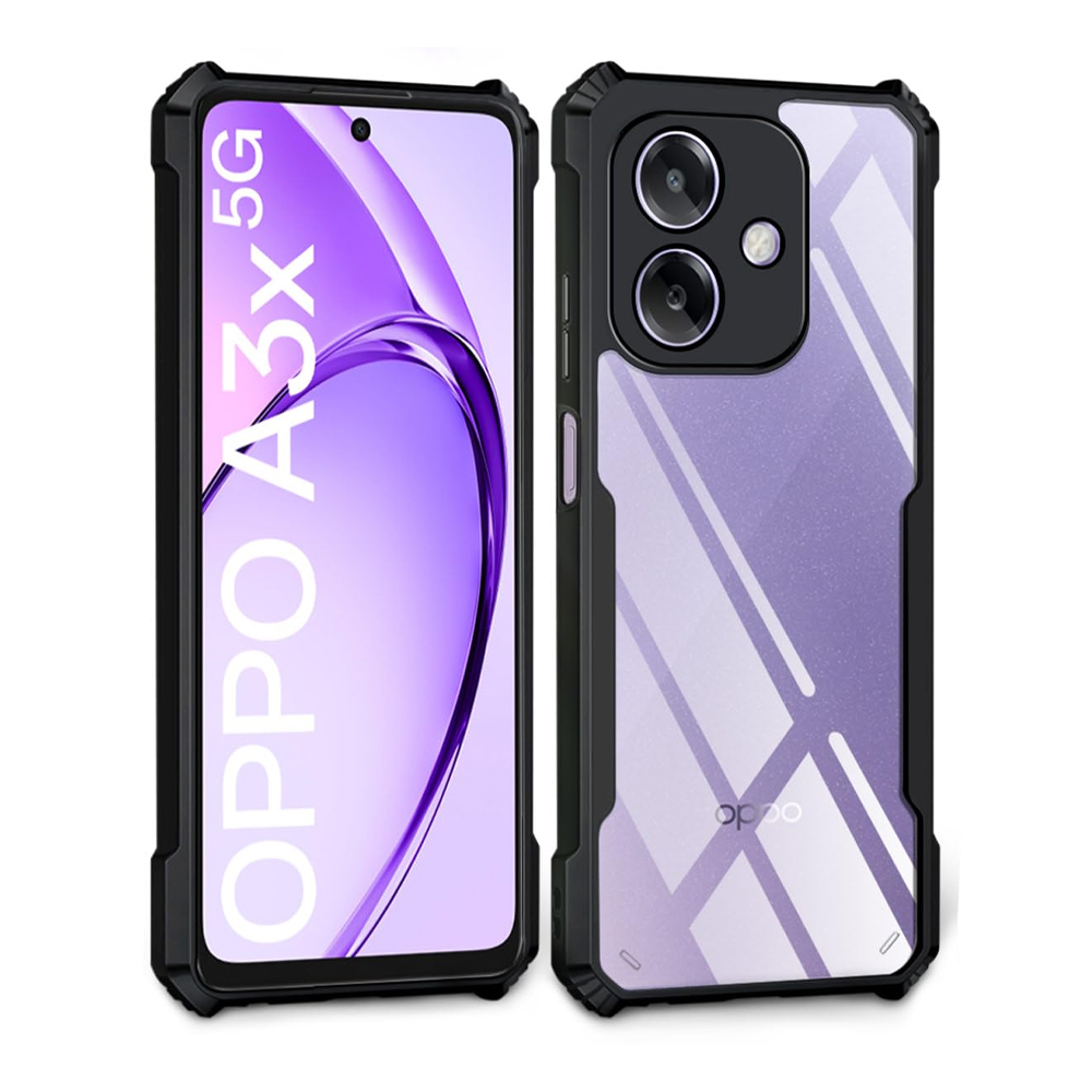 Oppo A3X 5G / A3X 4G / A3 5G Clear Hybrid Back Bumper Case - Black