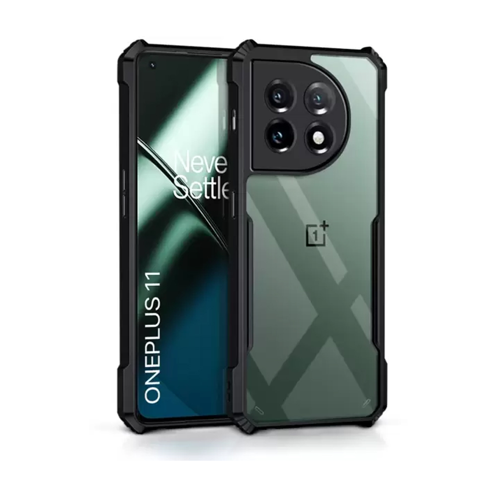 OnePlus 11 Shockproof Hybrid PC TPU Bumper Full Armor Back Cover - Black
