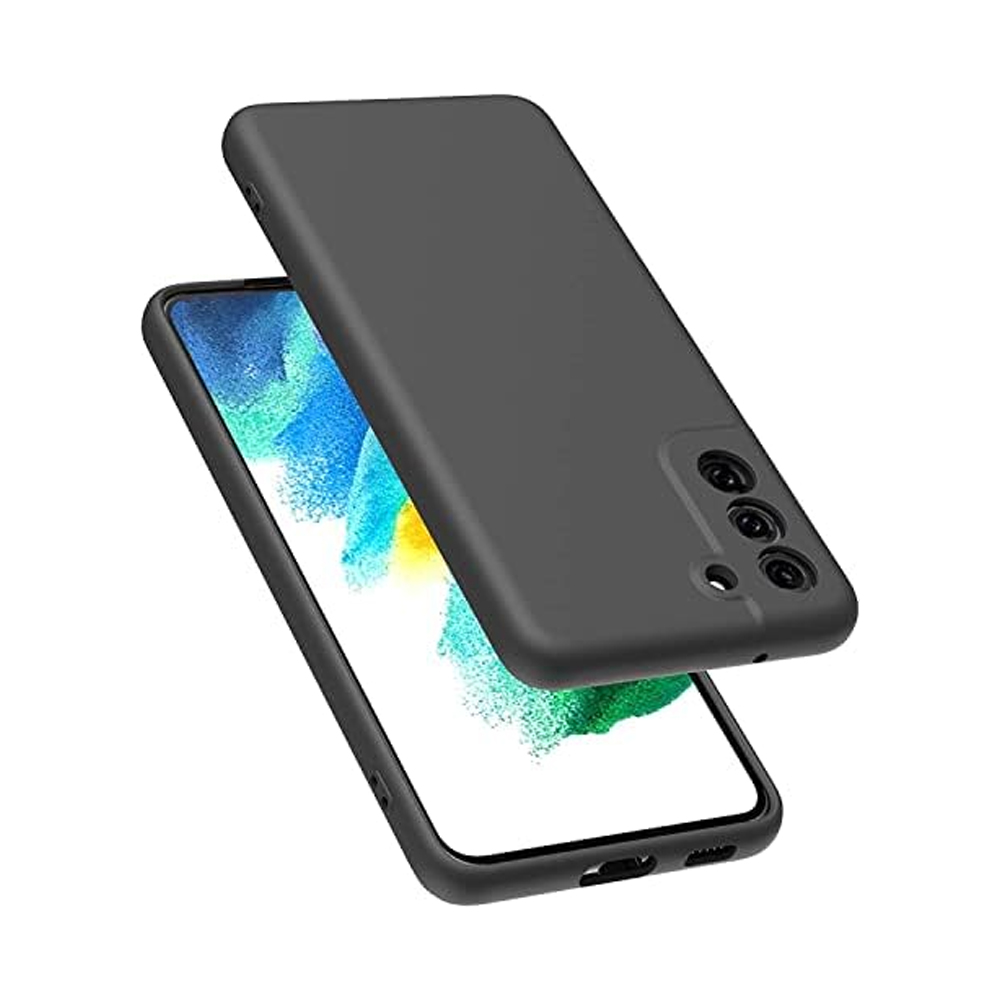 Samsung Galaxy S21 Plus Black Liquid Soft Silicone Back Cover With Microfiber Lining