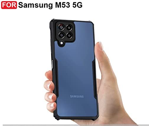 Samsung Galaxy M53 5G Clear Airbag PC Back Case - Black