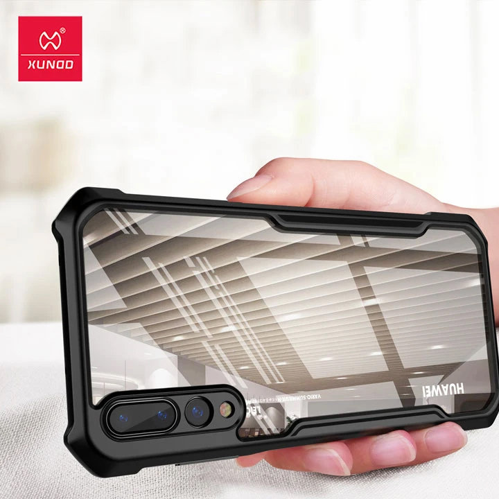 Huawei P20 Pro Xundd Clear Shockproof PC + TPU Bumper Case - Black