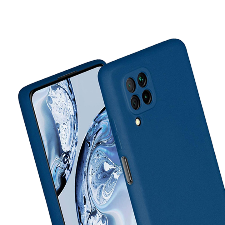 Huawei P40 Lite Silicone Back Case with Microfiber & 360° Camera Protection - Blue (Universal)