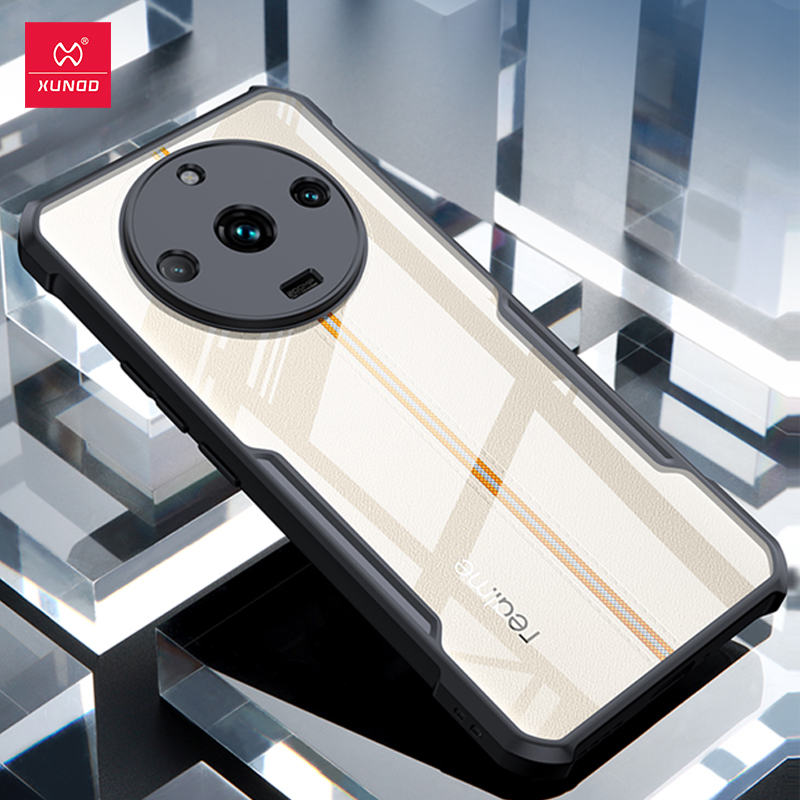 Realme 11 Pro Plus Xundd Clear Shockproof PC + TPU Bumper Case - Black