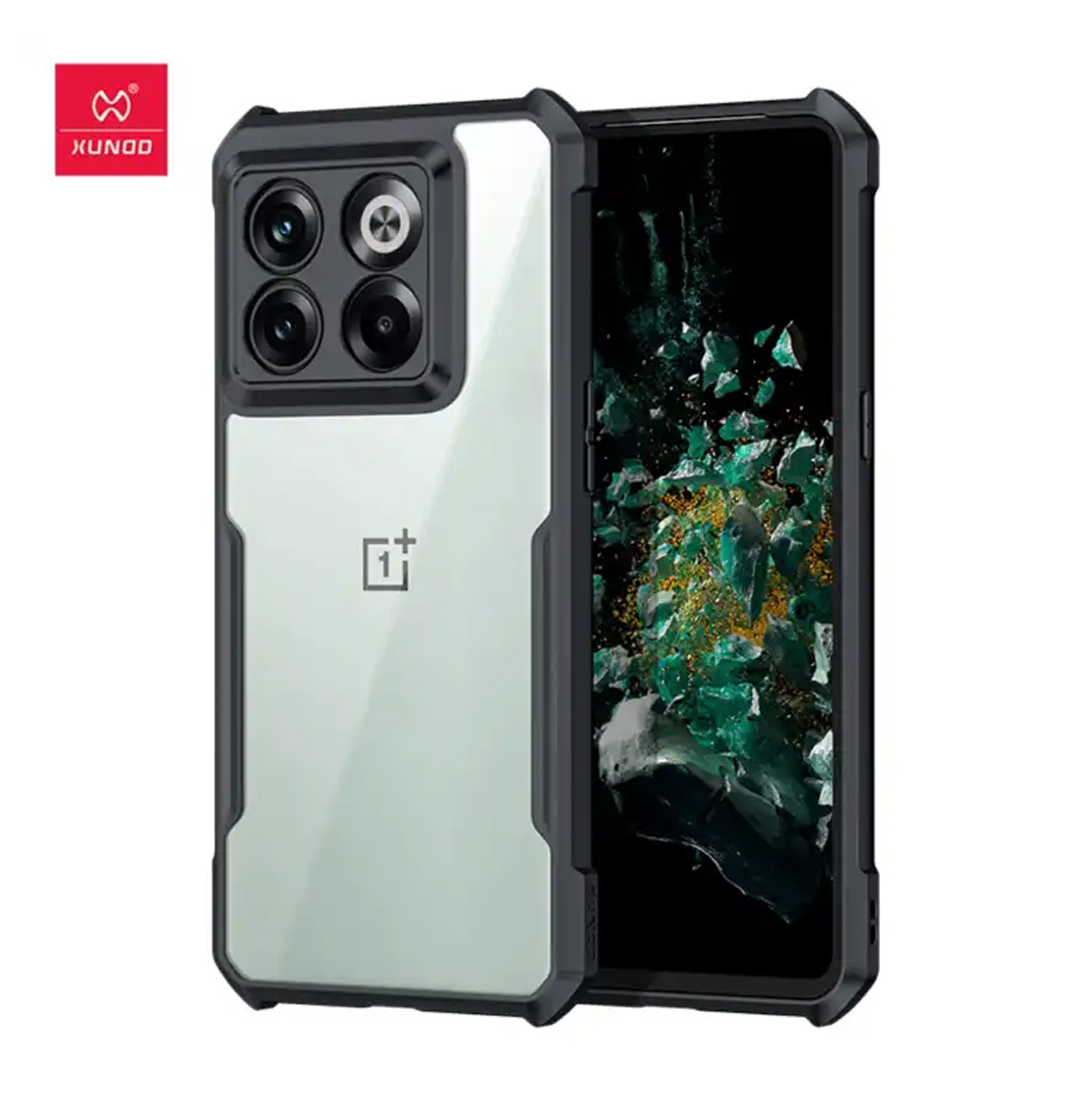 OnePlus 10T XUNDD Clear Airbag Shockproof Back Case with Lens Protection - Black