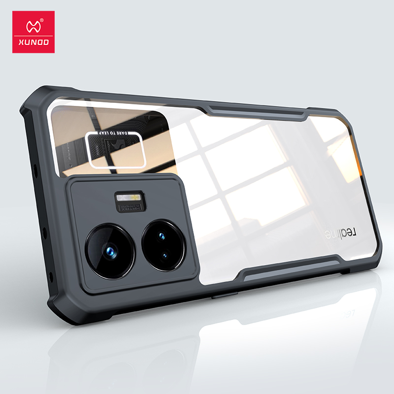 Realme GT Neo 5 Xundd Clear Shockproof PC + TPU Bumper Case - Black (Universa)