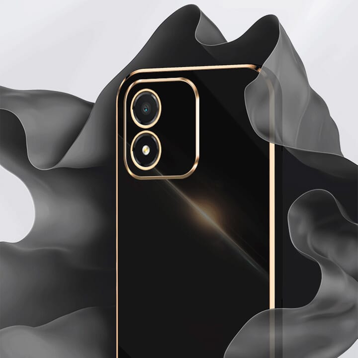 Honor X5 Gold Electroplated Slim Shockproof Black TPU Case