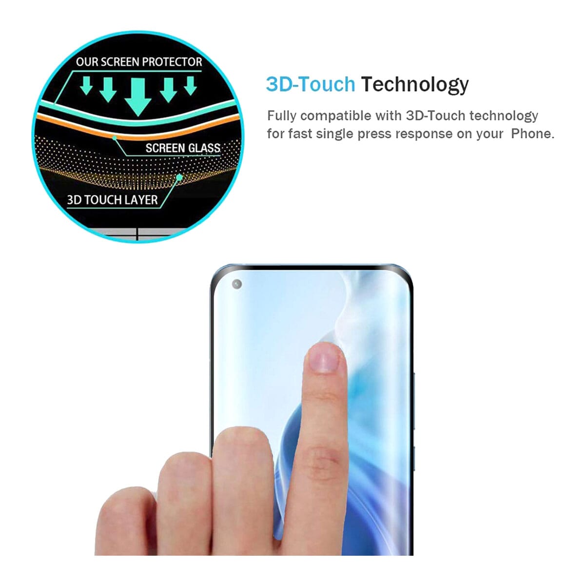 Full Glue Curved Tempered Glass Screen Protector For Xiaomi Mi 12 Pro – 1 Pc