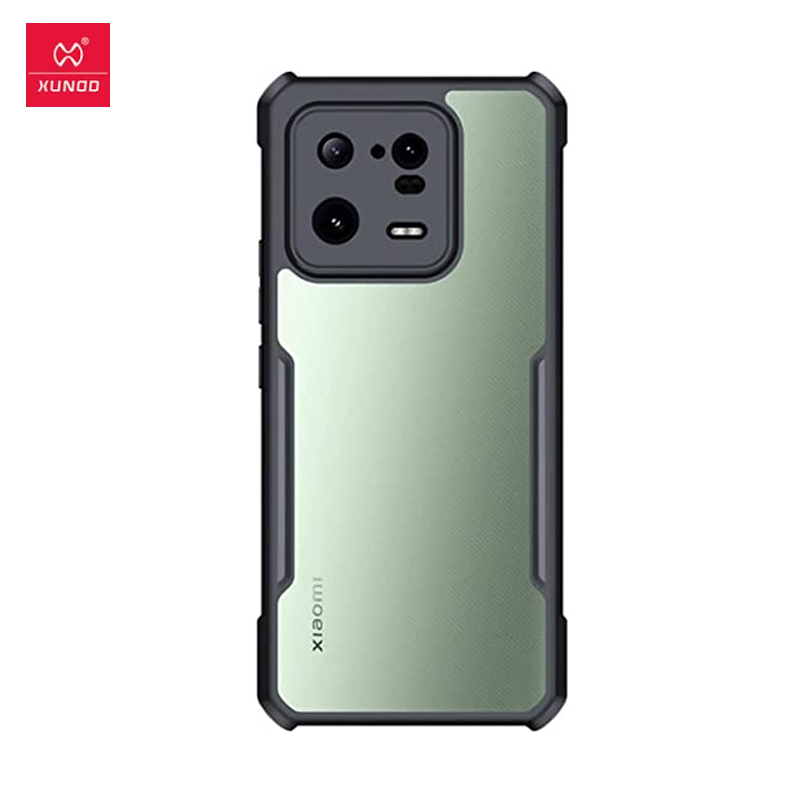 XUNDD Xiaomi Mi 13 Lite Transparent Shockproof Case – PC+TPU, Black Bumper