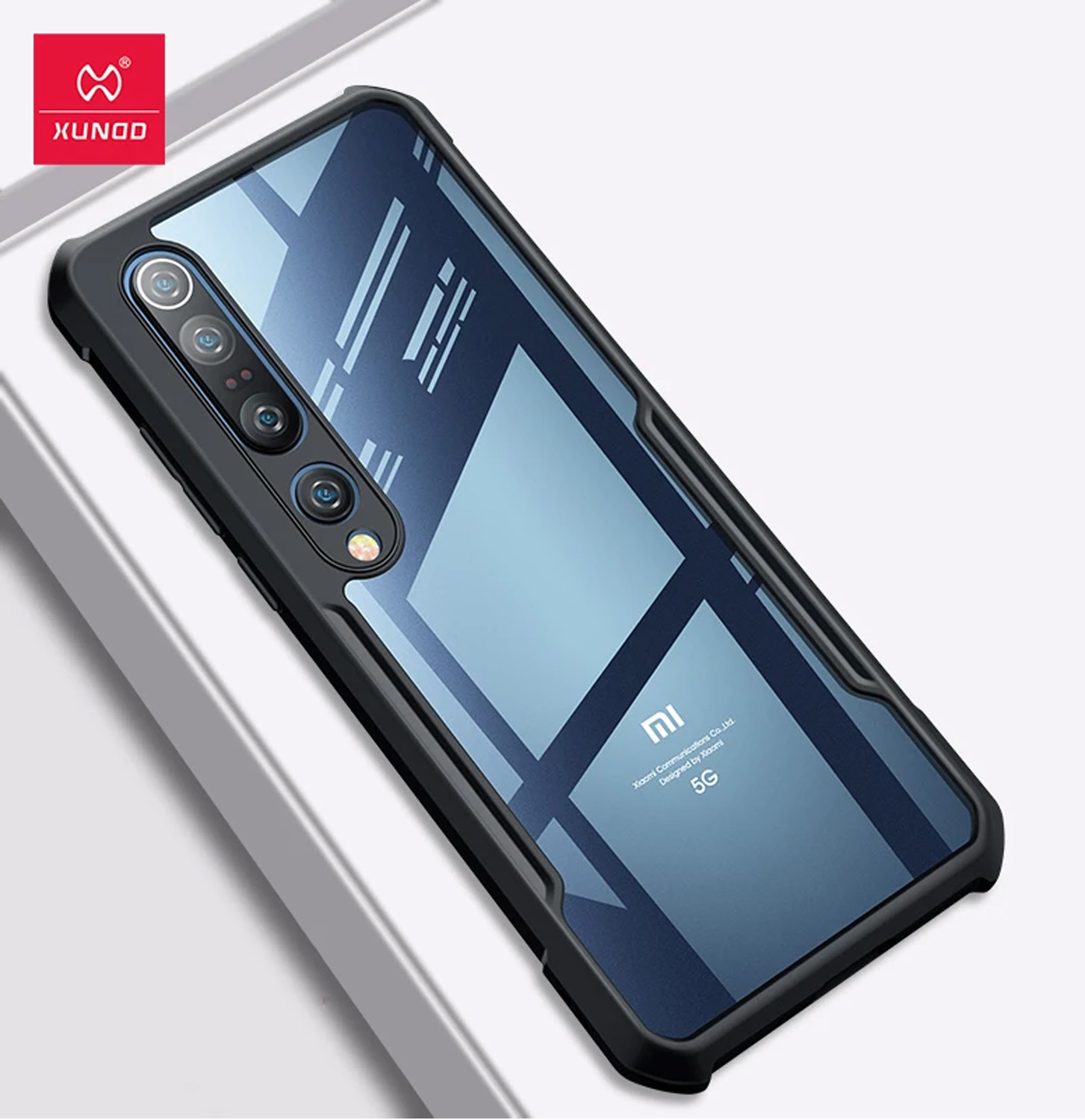 Xundd Shockproof Transparent PC TPU Bumper Case For Mi 10 Pro - Black