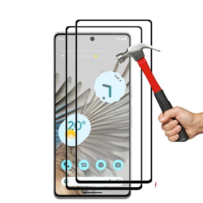 2 Pc Full Glue Full-Cover Tempered Glass Screen Protector For Google Pixel 7 Pro