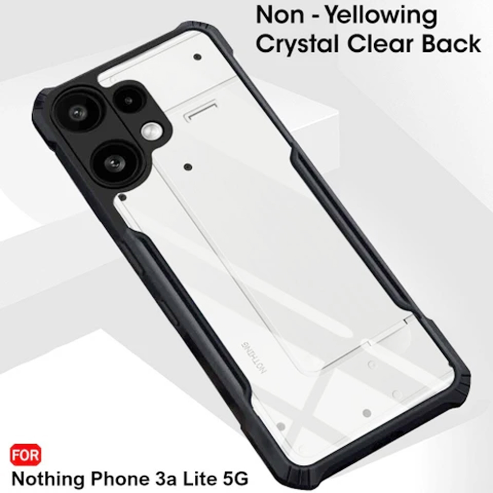 Nothing Phone 3a Lite 5G Transparent TPU Bumper Case – Shockproof, Black Clear Design