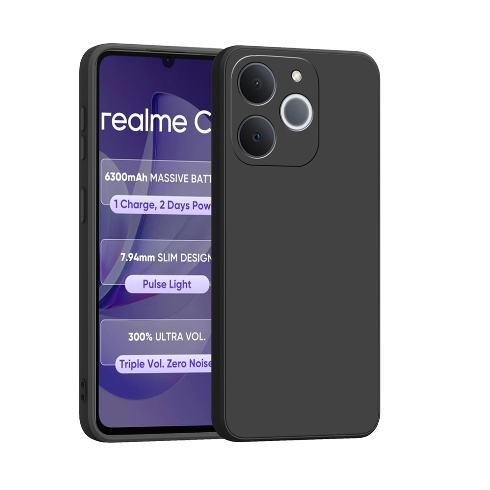 Realme C71 4G Silicone Case – Microfiber Lining, 360° Camera Protection, Black