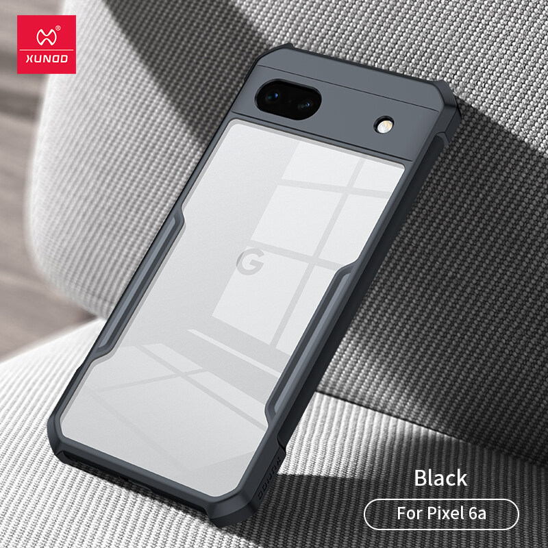 Xundd Shockproof Transparent PC TPU Bumper Case For Google Pixel 6a - Black