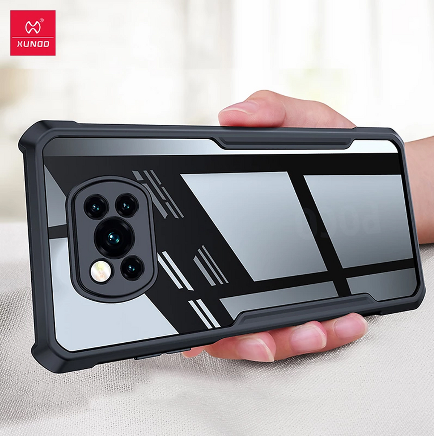 Xundd Shockproof Transparent PC TPU Bumper Case For Poco X3 / X3 Pro 5G - Black