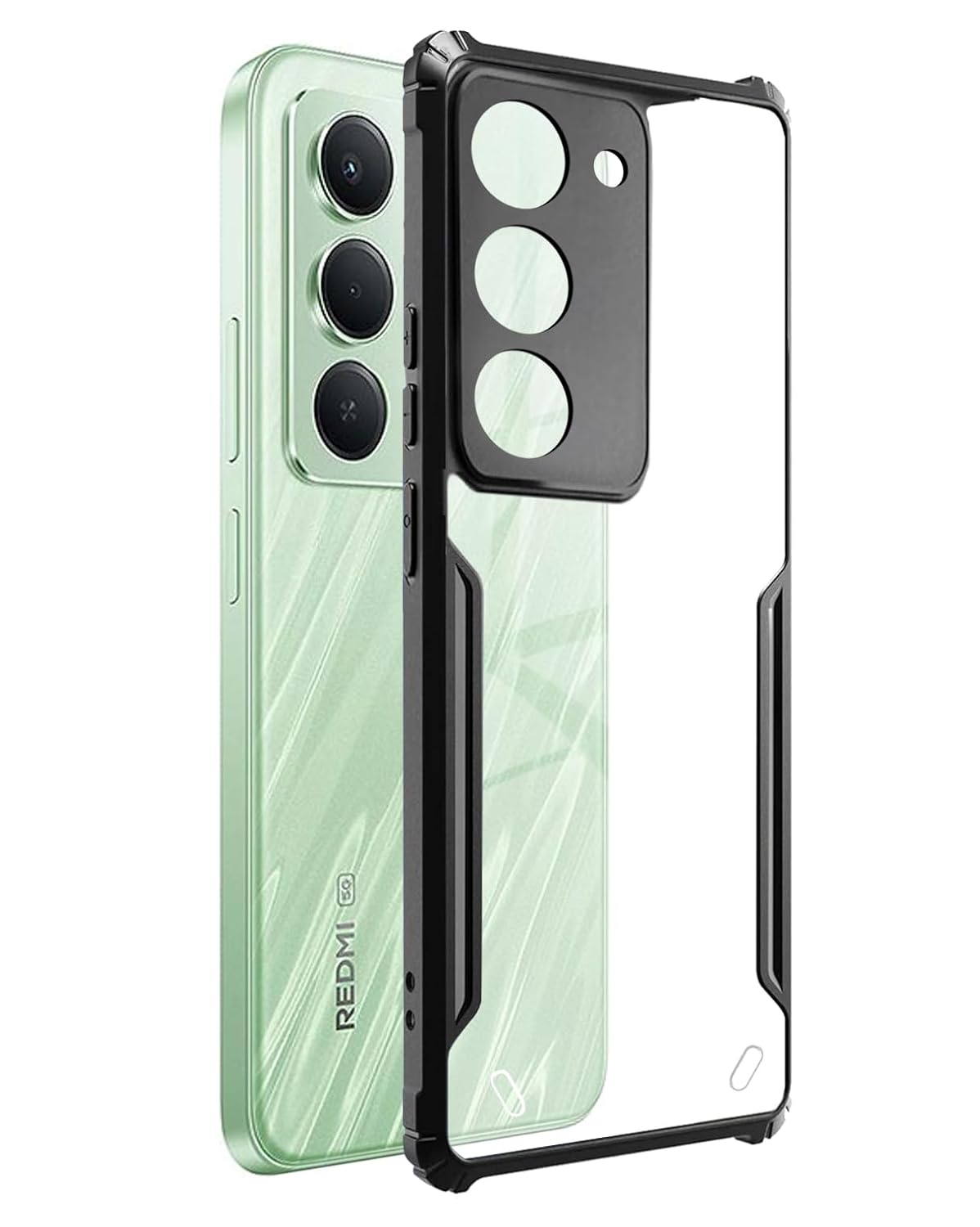Redmi 15 5G Transparent TPU Bumper Case – Shockproof, Black Clear Design