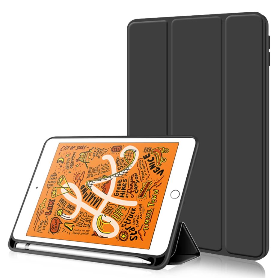 iPad 10.2" 7th–9th Gen TPU Case With Pencil Holder – Black