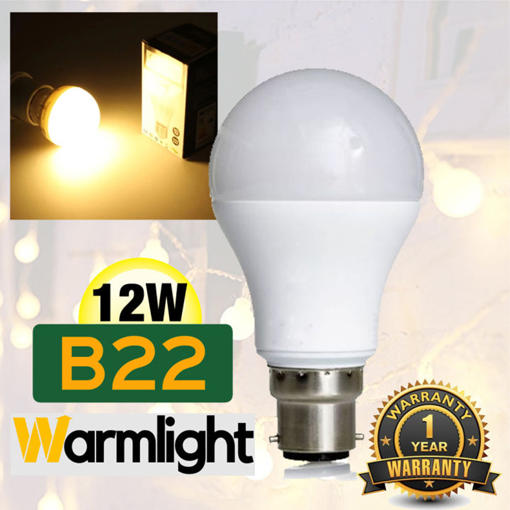 12W Warm Light B22 LED Bulb 270° Beam Angle For Home & Office With 1-Year Warranty