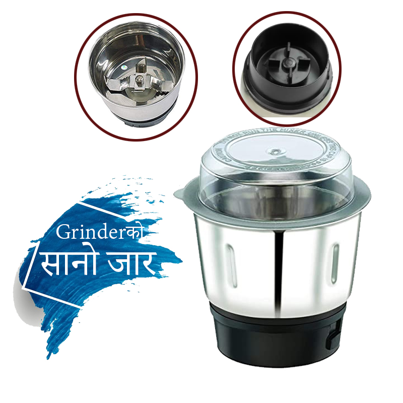 0.4L Mini Stainless Steel Mixer Grinder Chutney Jar – Black