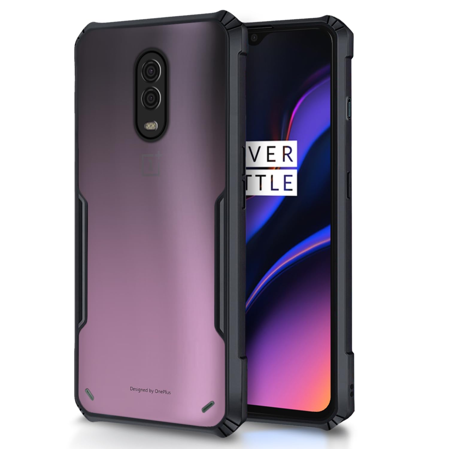 Slim Clear Shockproof TPU Bumper Case Black Transparent For OnePlus 7 / 6T - Black