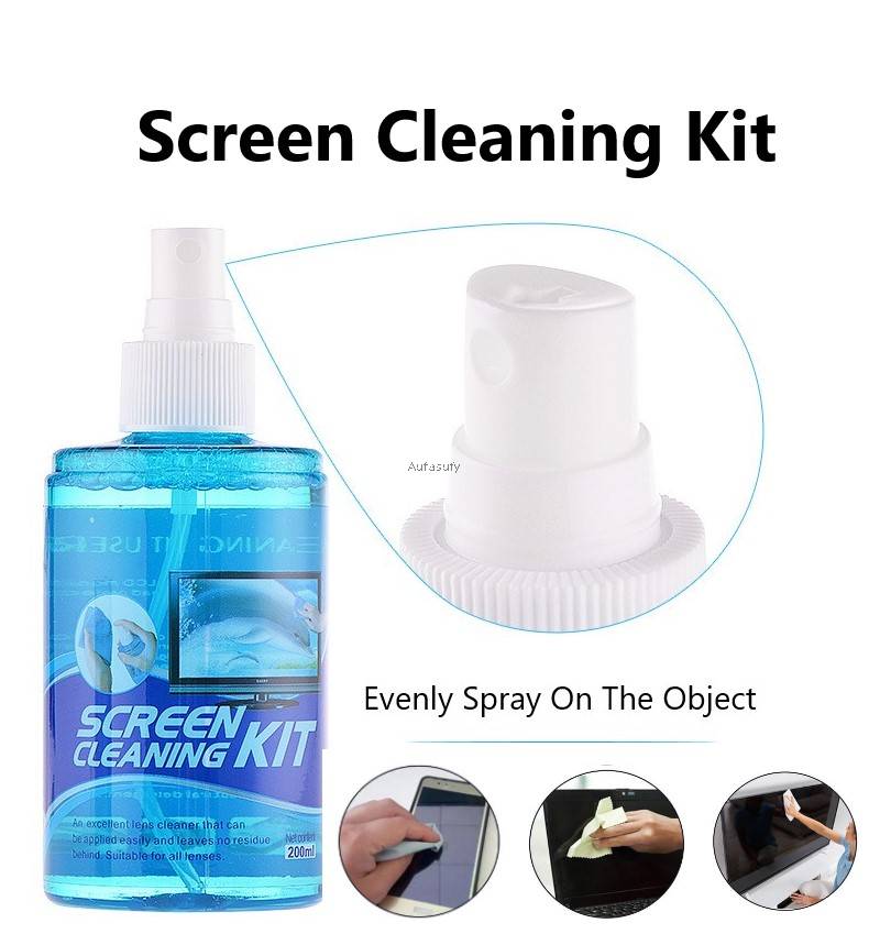 200ml LCD & Screen Cleaning Kit | Large Bottle Cleaner for Mobile, Laptop, Monitor & CD