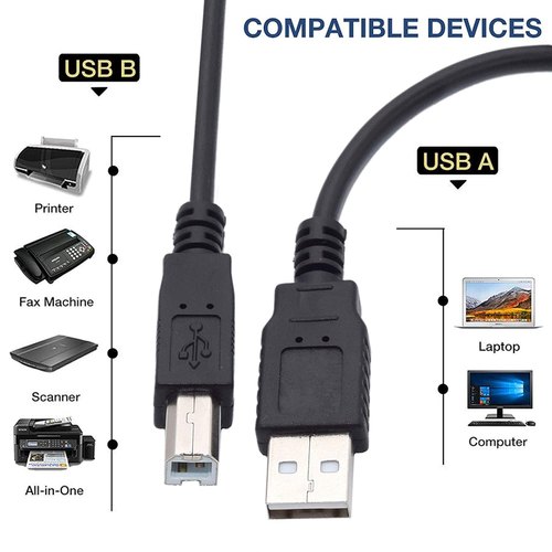 3M High Speed USB Printer Cable USB 2.0 Type A Male to Type B Male Cable Cord