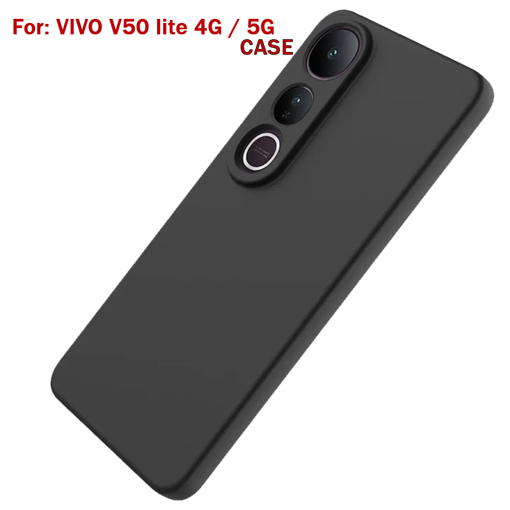Vivo V50 Lite Slim Silicone Shockproof Case with Soft Lining – Black